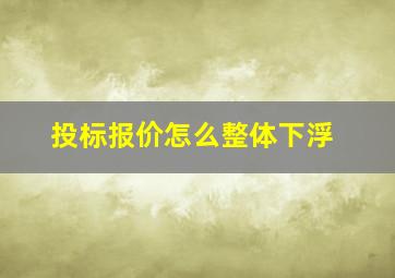 投标报价怎么整体下浮