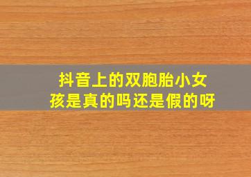 抖音上的双胞胎小女孩是真的吗还是假的呀