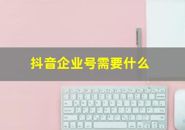 抖音企业号需要什么