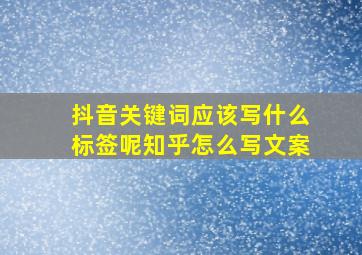 抖音关键词应该写什么标签呢知乎怎么写文案