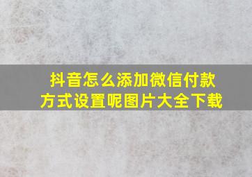 抖音怎么添加微信付款方式设置呢图片大全下载