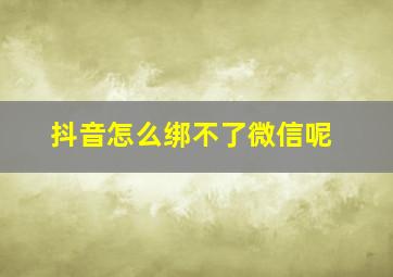 抖音怎么绑不了微信呢