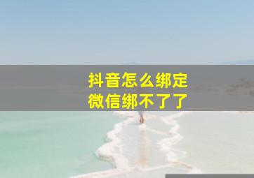 抖音怎么绑定微信绑不了了