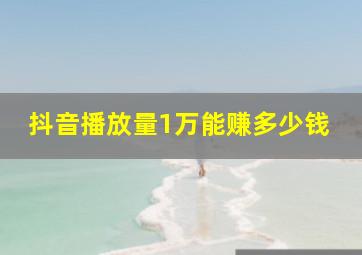 抖音播放量1万能赚多少钱