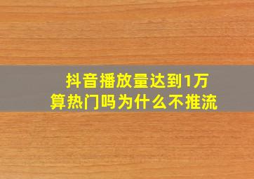 抖音播放量达到1万算热门吗为什么不推流