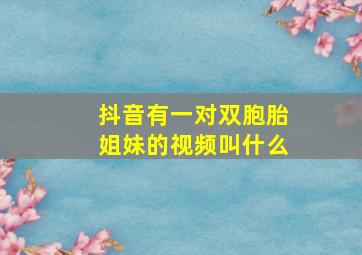 抖音有一对双胞胎姐妹的视频叫什么