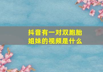 抖音有一对双胞胎姐妹的视频是什么