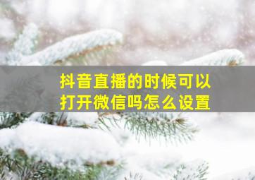 抖音直播的时候可以打开微信吗怎么设置