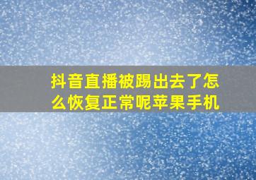 抖音直播被踢出去了怎么恢复正常呢苹果手机