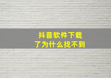 抖音软件下载了为什么找不到