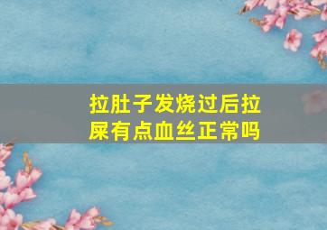 拉肚子发烧过后拉屎有点血丝正常吗