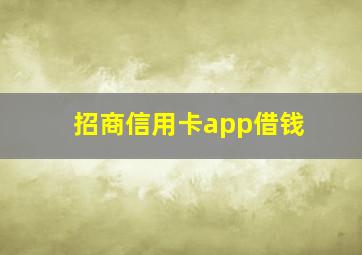 招商信用卡app借钱