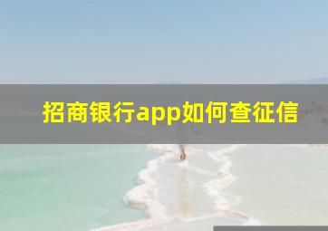 招商银行app如何查征信