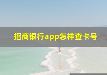 招商银行app怎样查卡号