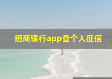 招商银行app查个人征信