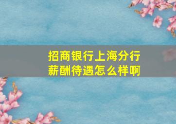 招商银行上海分行薪酬待遇怎么样啊