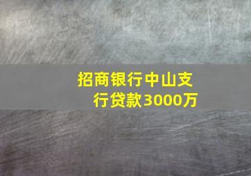 招商银行中山支行贷款3000万