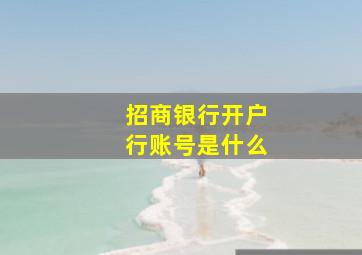 招商银行开户行账号是什么