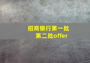 招商银行第一批第二批offer