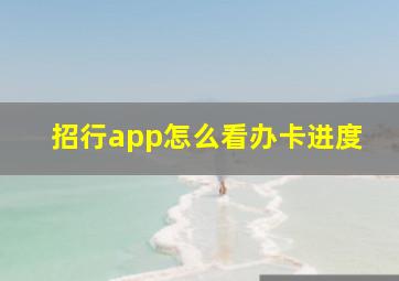 招行app怎么看办卡进度