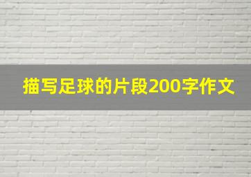 描写足球的片段200字作文