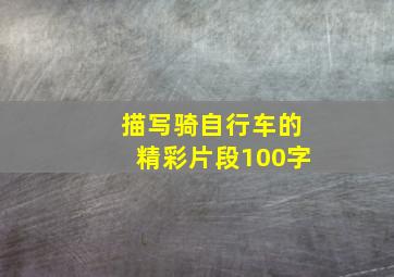 描写骑自行车的精彩片段100字