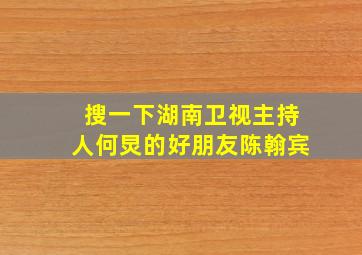 搜一下湖南卫视主持人何炅的好朋友陈翰宾