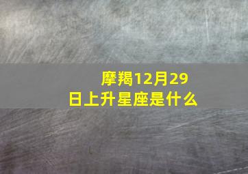 摩羯12月29日上升星座是什么