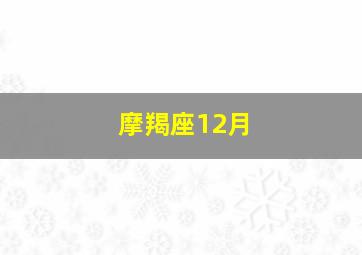 摩羯座12月