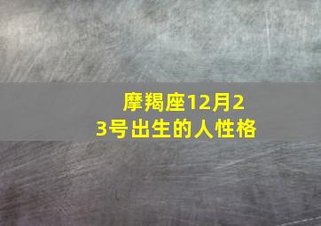 摩羯座12月23号出生的人性格