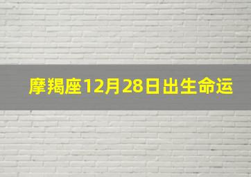 摩羯座12月28日出生命运