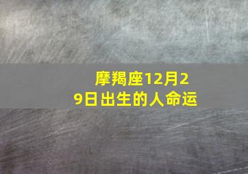 摩羯座12月29日出生的人命运