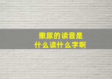 撒尿的读音是什么读什么字啊