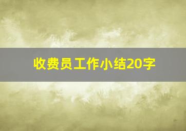 收费员工作小结20字