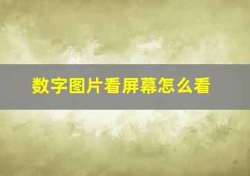 数字图片看屏幕怎么看