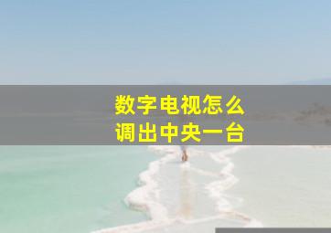 数字电视怎么调出中央一台