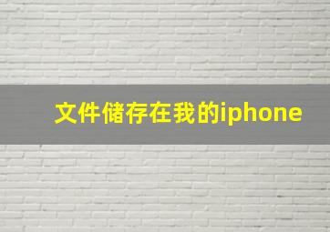 文件储存在我的iphone