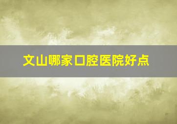 文山哪家口腔医院好点