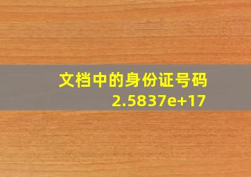 文档中的身份证号码2.5837e+17