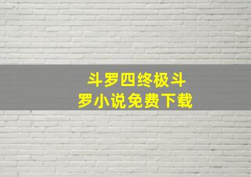 斗罗四终极斗罗小说免费下载