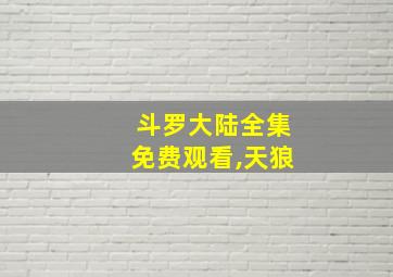 斗罗大陆全集免费观看,天狼