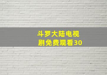 斗罗大陆电视剧免费观看30