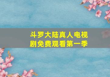 斗罗大陆真人电视剧免费观看第一季