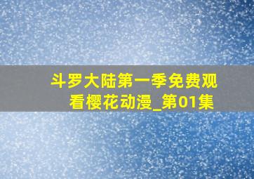 斗罗大陆第一季免费观看樱花动漫_第01集