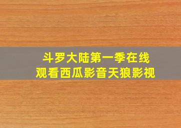 斗罗大陆第一季在线观看西瓜影音天狼影视