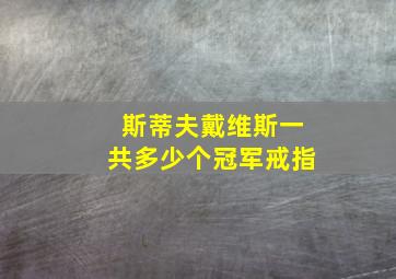 斯蒂夫戴维斯一共多少个冠军戒指