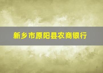 新乡市原阳县农商银行