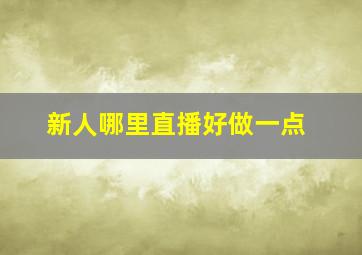 新人哪里直播好做一点