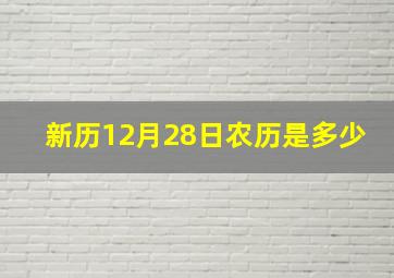 新历12月28日农历是多少