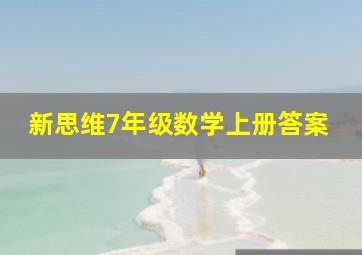 新思维7年级数学上册答案